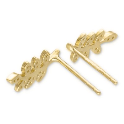 KOLCZYKI Z ŻÓŁTEGO ZŁOTA NA SZTYFT - GAŁĄZKI Z CYRKONIAMI