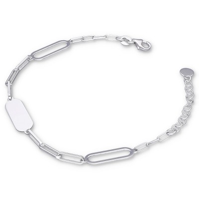 BRANSOLETKA SREBRNA ELEGANTE PŁASKI ŁAŃCUCH