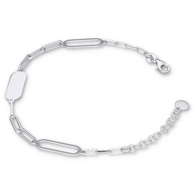 BRANSOLETKA SREBRNA ELEGANTE PŁASKI ŁAŃCUCH