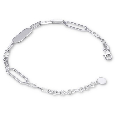 BRANSOLETKA SREBRNA ELEGANTE PŁASKI ŁAŃCUCH