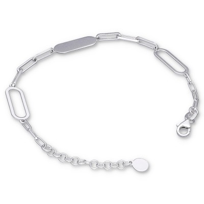 BRANSOLETKA SREBRNA ELEGANTE PŁASKI ŁAŃCUCH