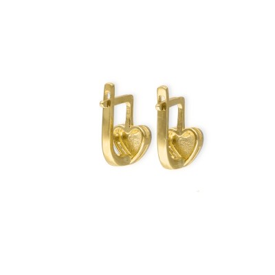 Kolczyki złote serduszka grawerowane