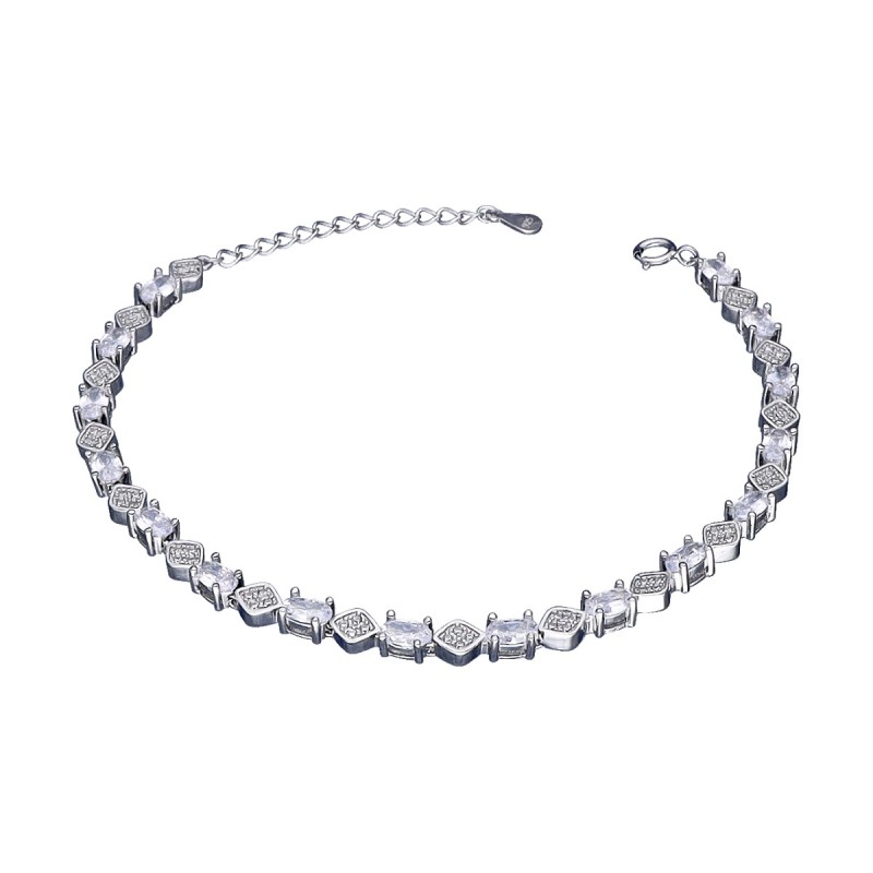 Bransoletka srebrna z elementami wypełnionymi cyrkoniami