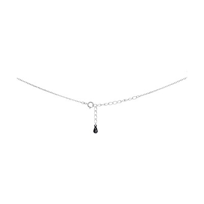 Naszyjnik srebrny typu kolia z owalnymi elementami wysadzanymi cyrkoniami