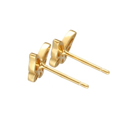 Kolczyki srebrne złocone ażurowe motylki na sztyft