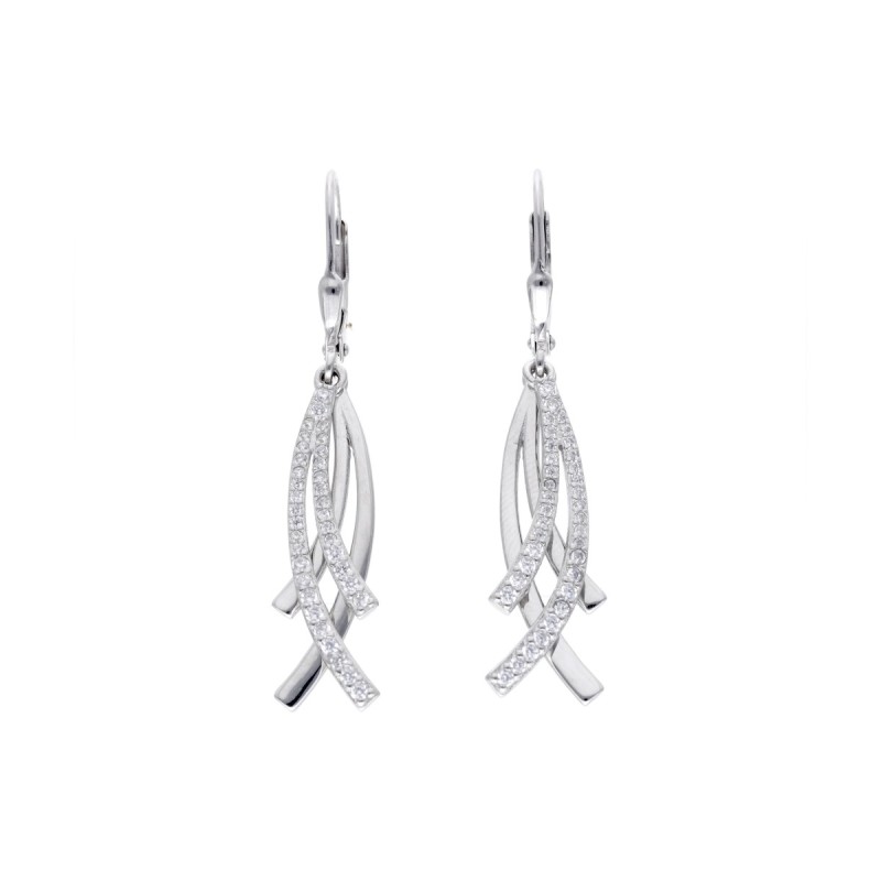 Kolczyki srebrne z cyrkoniami zapinane na bigiel