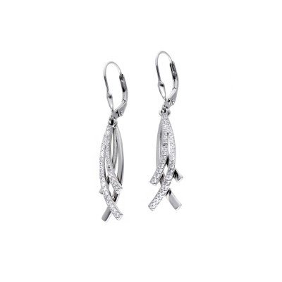 Kolczyki srebrne z cyrkoniami zapinane na bigiel