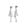 Kolczyki srebrne wiszące gałązki z cyrkoniami na sztyft