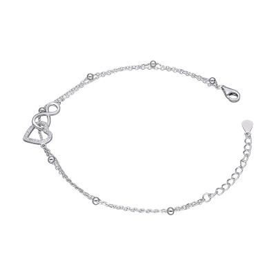 Srebrna bransoletka z sercem oraz znakiem nieskończoności
