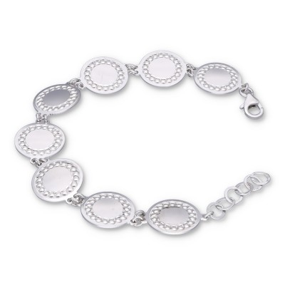 Bransoletka srebrna z ozdobnych okrągłych elementów