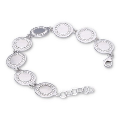 Bransoletka srebrna z ozdobnych okrągłych elementów