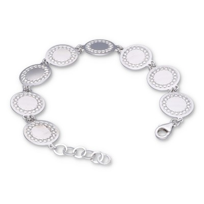 Bransoletka srebrna z ozdobnych okrągłych elementów