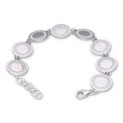 Bransoletka srebrna z ozdobnych okrągłych elementów