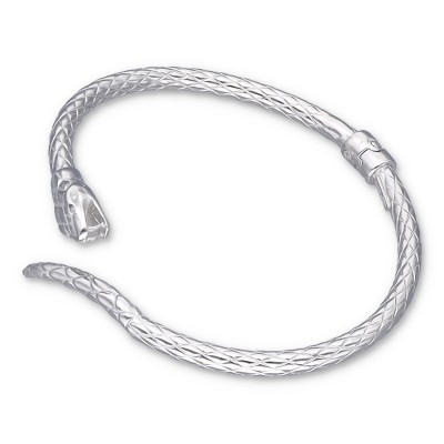 Bransoletka srebrna sztywna o motywie węża