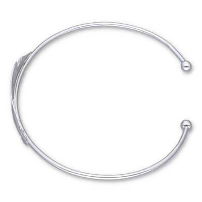 Bransoletka srebrna sztywna z elementem pióra