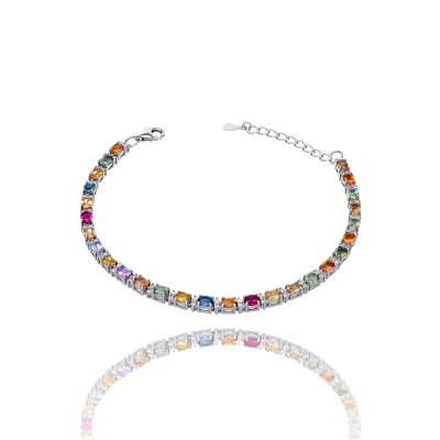 Bransoletka srebrna z multi szafirami