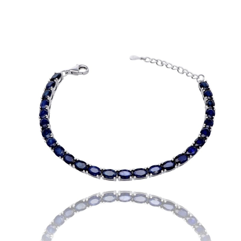 Bransoletka srebrna z szafirami