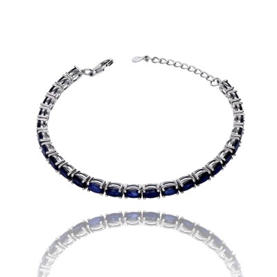 Bransoletka srebrna z szafirami