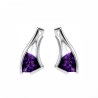 Kolczyki srebrne z fioletowym ametystem na angielskim zapięciu
