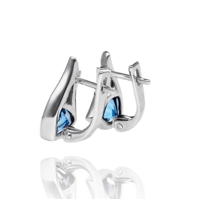 Kolczyki srebrne z topazem na angielskim zapięciu