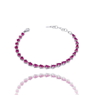 Bransoletka srebrna z rubinem