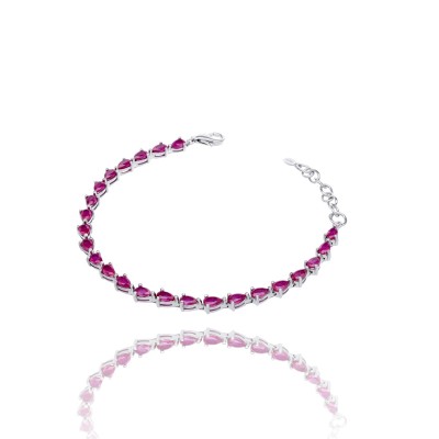 Bransoletka srebrna z rubinem