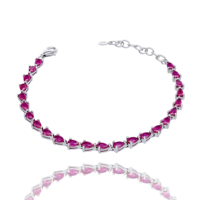 Bransoletka srebrna z rubinem