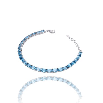 Bransoletka srebrna z topazem zapinana