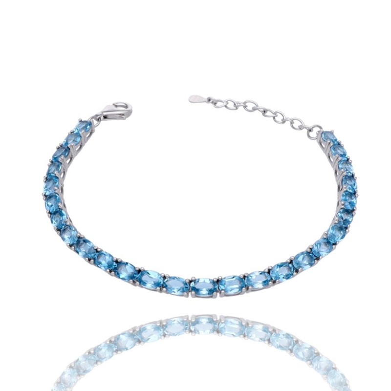 Bransoletka srebrna z topazem zapinana