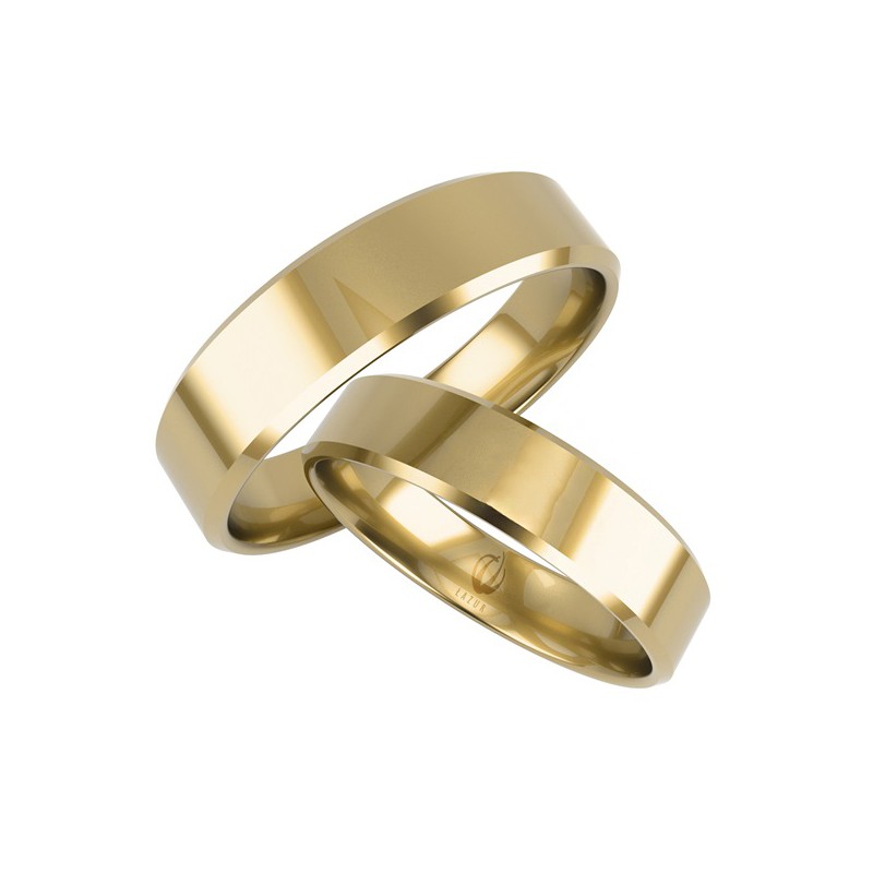 Obrączka złota klasyczna z fasetowanym brzegiem 4,5 mm