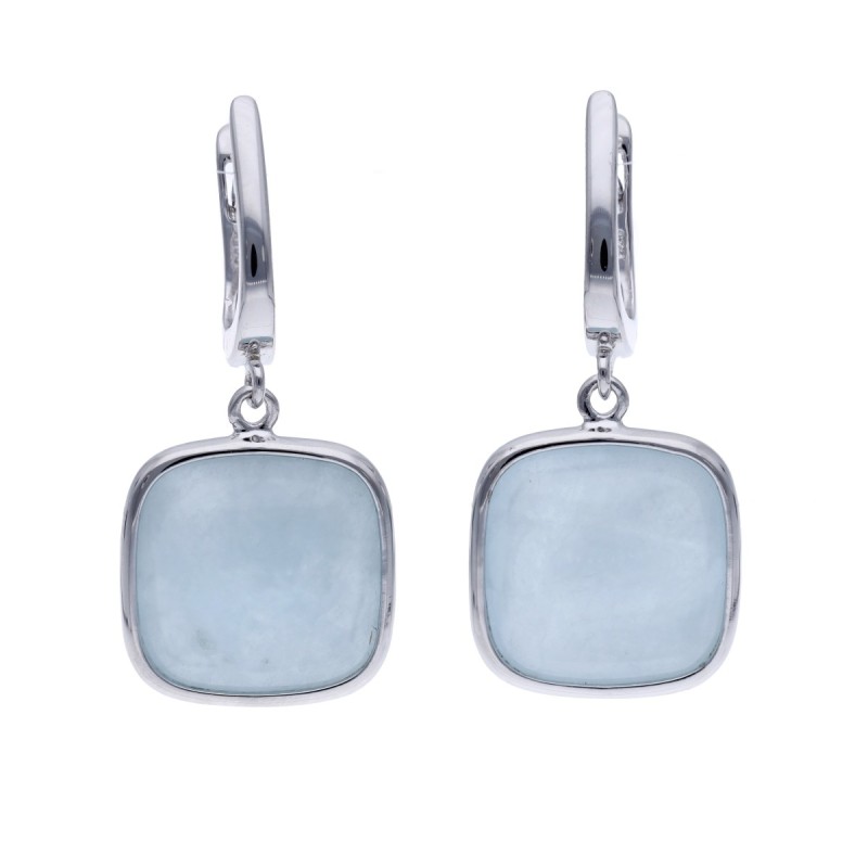 Kolczyki srebrne w kształcie kwadratu na angielskim zapięciu