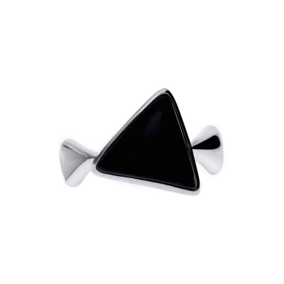 Srebrny pierścionek geometryczny z onyksem