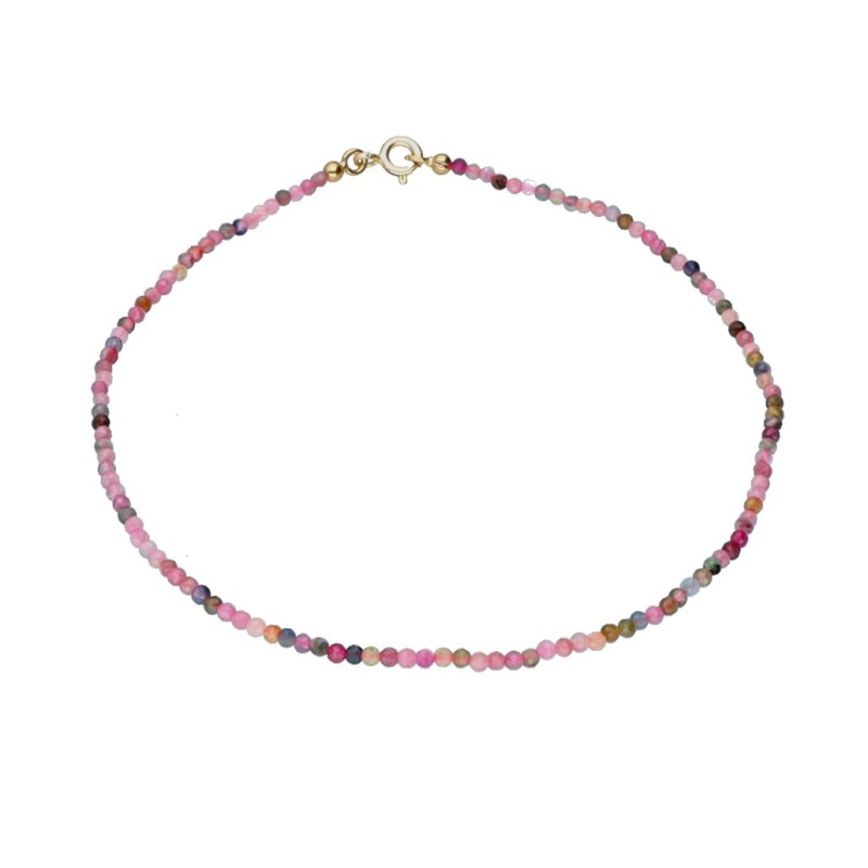 Bransoletka srebrna na nogę z turmalinem