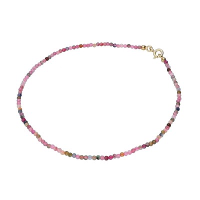 Bransoletka srebrna na nogę z turmalinem