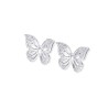 Kolczyki srebrne ażurowe motylki z bezbarwnymi cyrkoniami