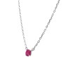 Naszyjnik srebrny z delikatnym oczkiem - rubinem
