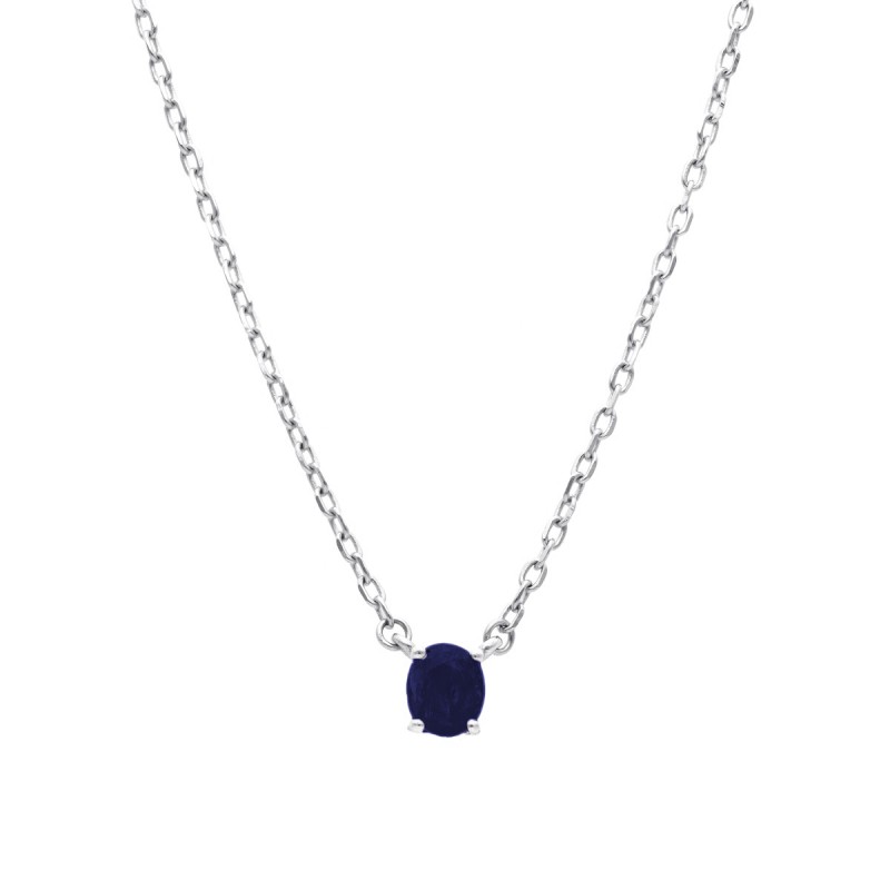 Naszyjnik srebrny z delikatnym oczkiem - szafirem