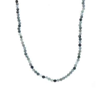 Naszyjnik srebrny z niebieskimi turmalinami