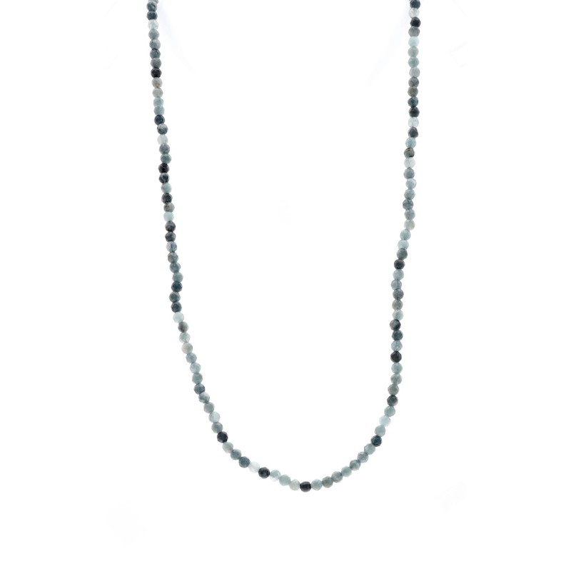 Naszyjnik srebrny z niebieskimi turmalinami