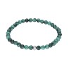 Bransoletka z malachitem i srebrnym koralikiem przekładana