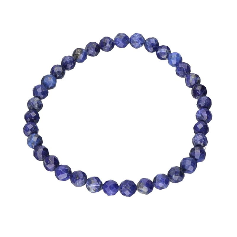 Bransoletka z kamieniem lapis lazuli i srebrnym koralikiem - przekładana