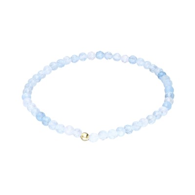 Bransoletka z akwamarynem i złoconym koralikiem przekładana