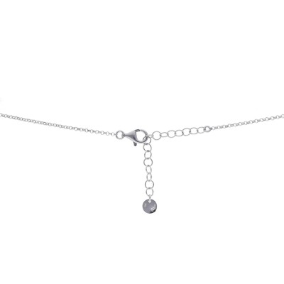 Naszyjnik srebrny z owalnymi elementami na dłuższym ażurowym łańcuszku