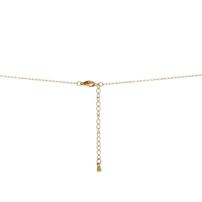 Naszyjnik stalowy złocony z apatytem na ażurowym łańcuszku