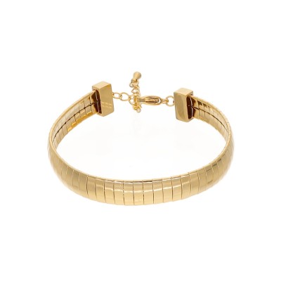 Bransoletka ze stali szlachetnej złocona szeroka pleciona