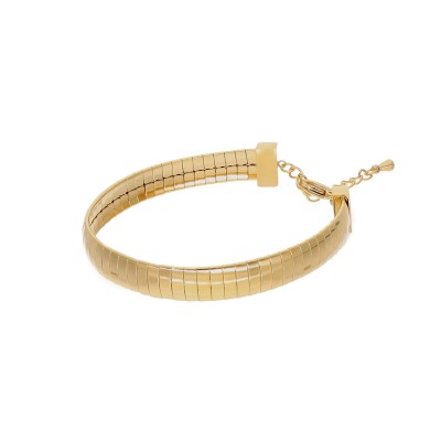 Bransoletka ze stali szlachetnej złocona szeroka pleciona