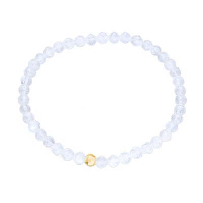 Bransoletka z kamieniem księżycowym i srebrnym koralikiem przekładana