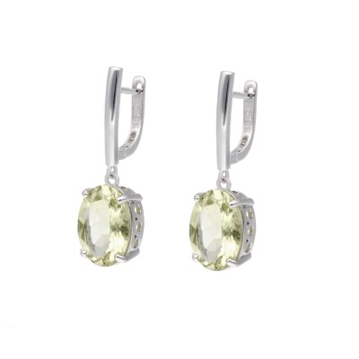 Kolczyki srebrne z kwarcem lemon na angielskim zapięciu