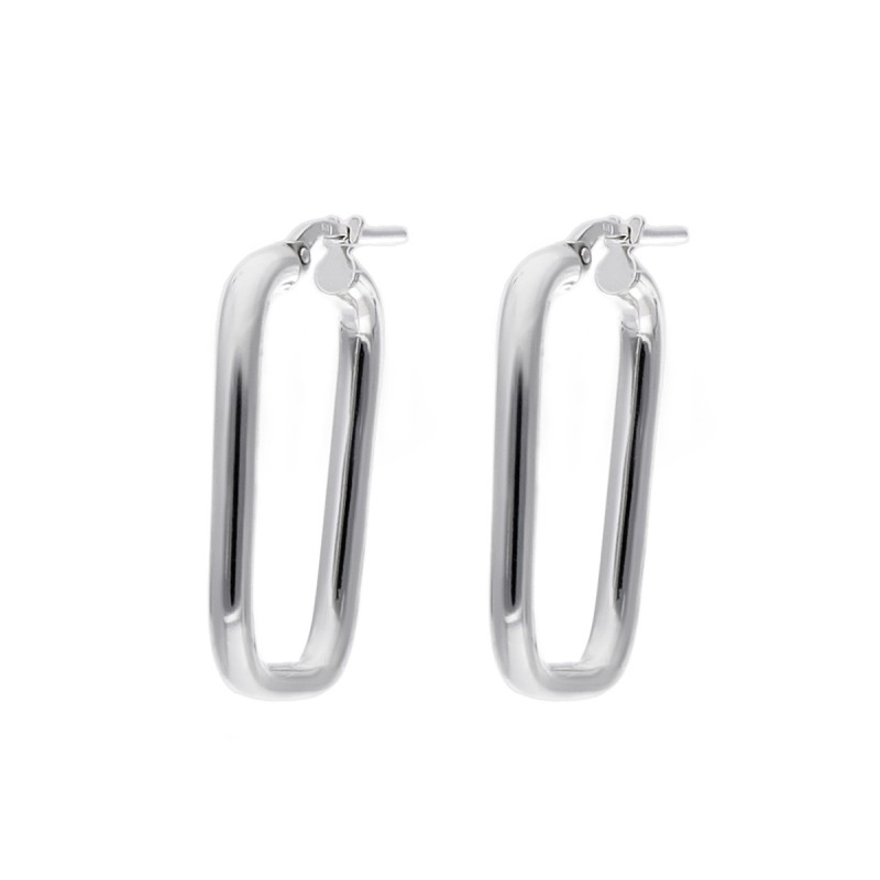 Kolczyki srebrne prostokąt na widełkowym zapięciu