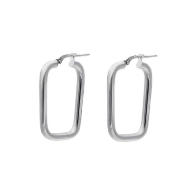 Kolczyki srebrne prostokąt na widełkowym zapięciu